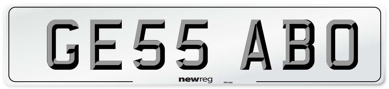 GE55 ABO Number Plate from New Reg